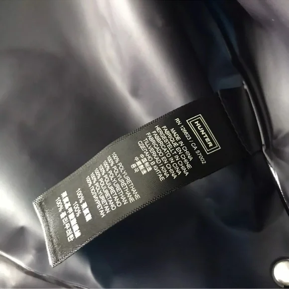 Hunter Original Hero Vinyl Waterproof Cropped Smock Navy Women’s SZ L NWT $180 - Picture 11 of 13